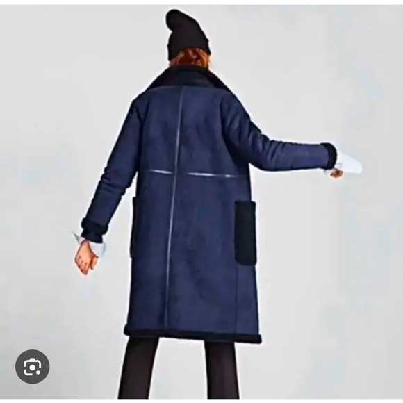 Blue Teddy Jacket with Classic Tailored Silhouette - Picture 2 of 2